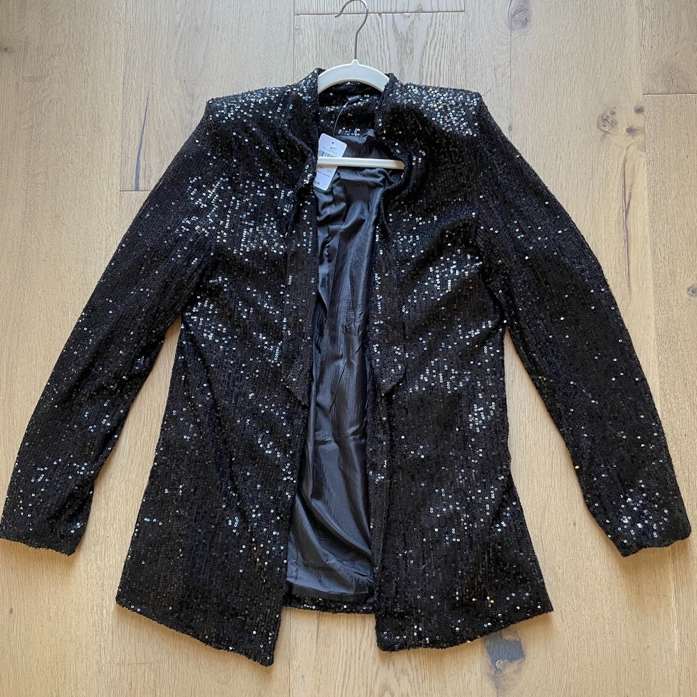 NWT Windsor Showtime Chic Sequin Long Blazer